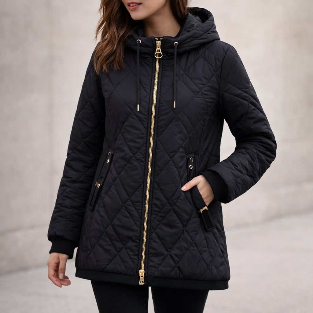 Emia Quilted Hooded Jacket