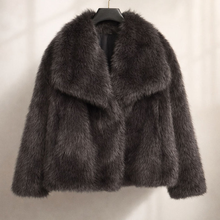 Valeria Fur-Style Cropped Jacket