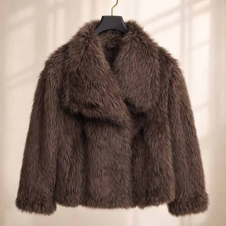 Valeria Fur-Style Cropped Jacket