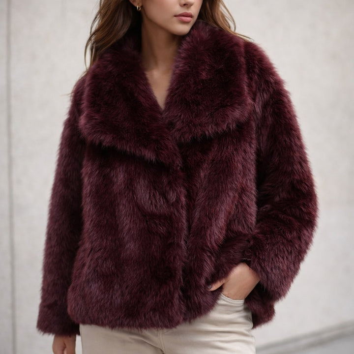 Valeria Fur-Style Cropped Jacket