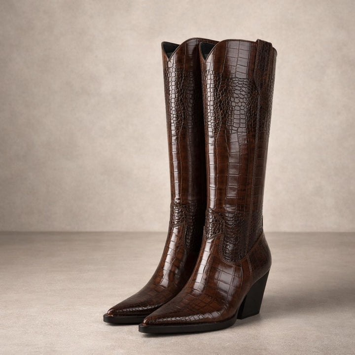 Valeria Structured Tall Leather Boot