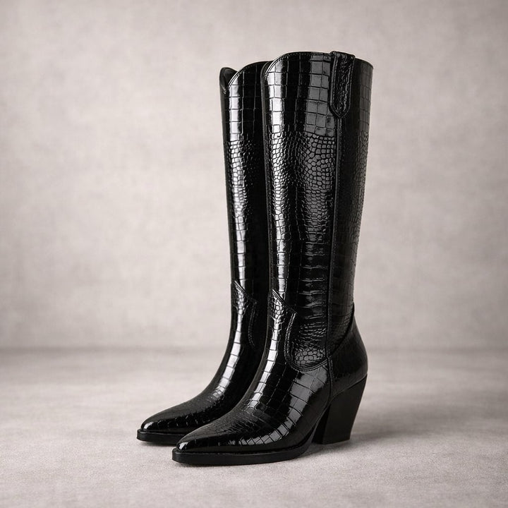 Valeria Structured Tall Leather Boot