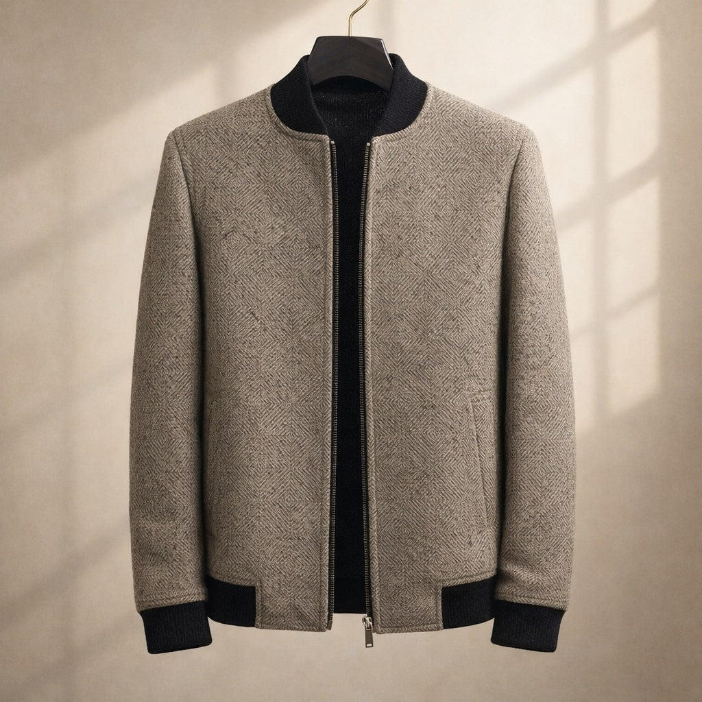 Lorenzo Wool Zip Bomber Jacket