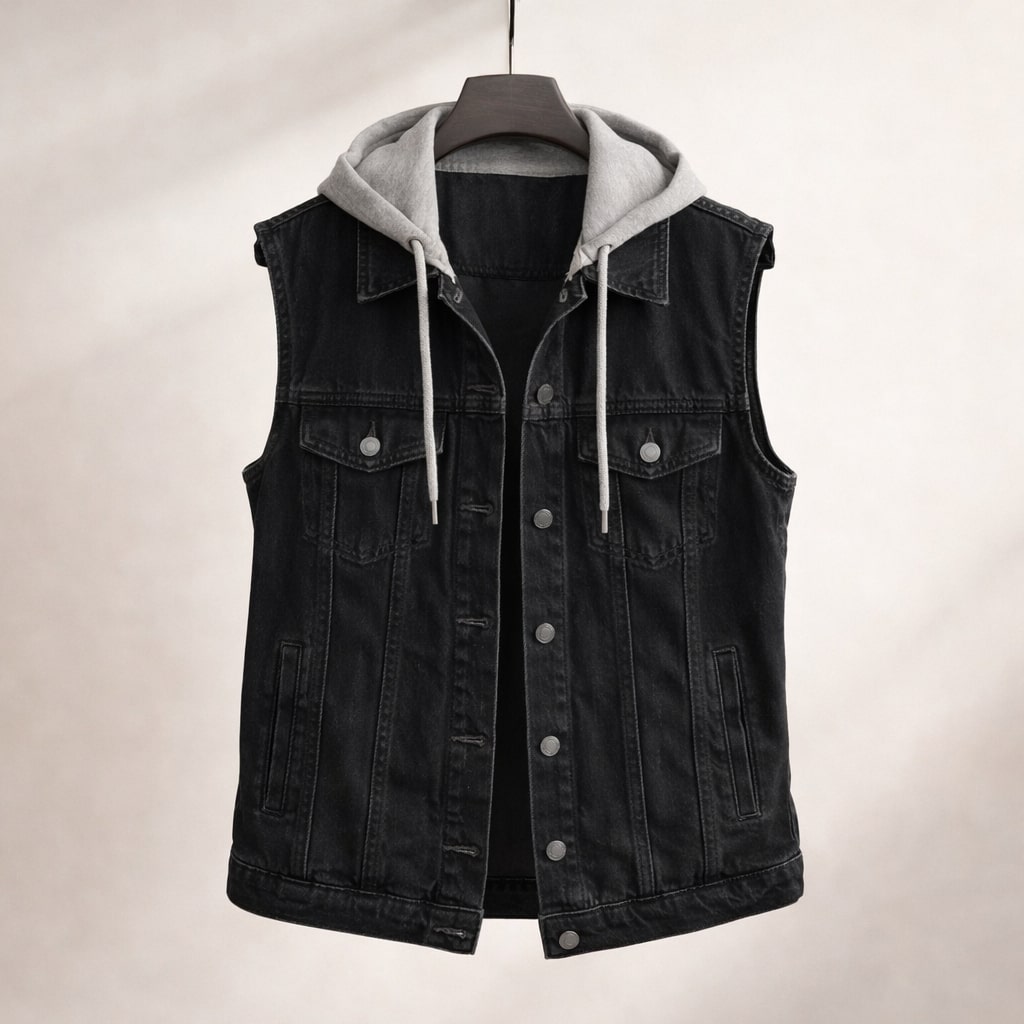 Giada Hooded Denim Vest