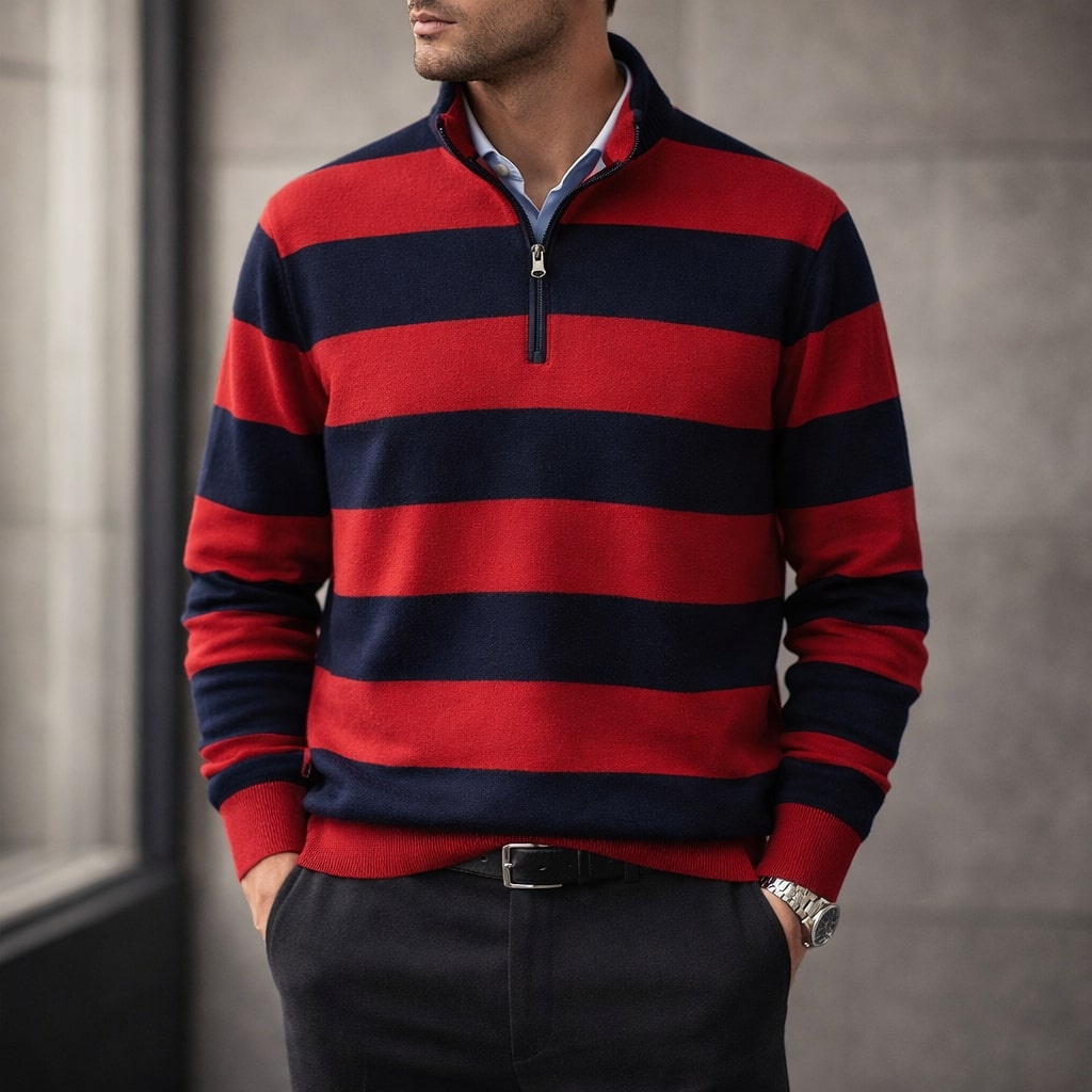 Federico Cotton Quarter-Zip Sweater