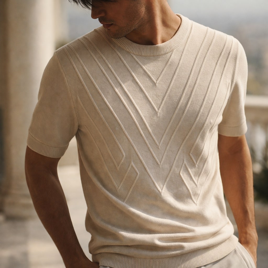 Lorenzo Textured Knit Short-Sleeve Top