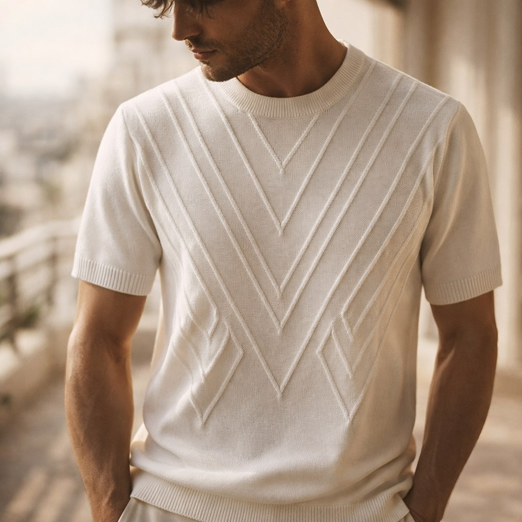 Lorenzo Textured Knit Short-Sleeve Top