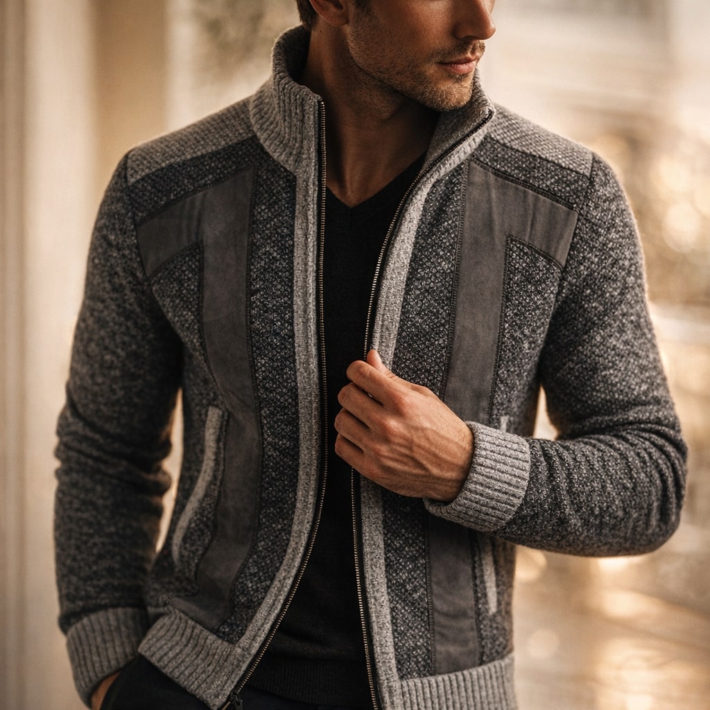 Rafael Lined Knit Zip Jacket