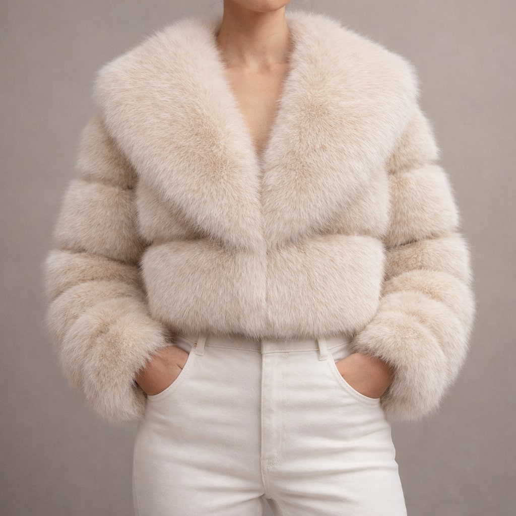 Vittoria Cropped Plush Jacket