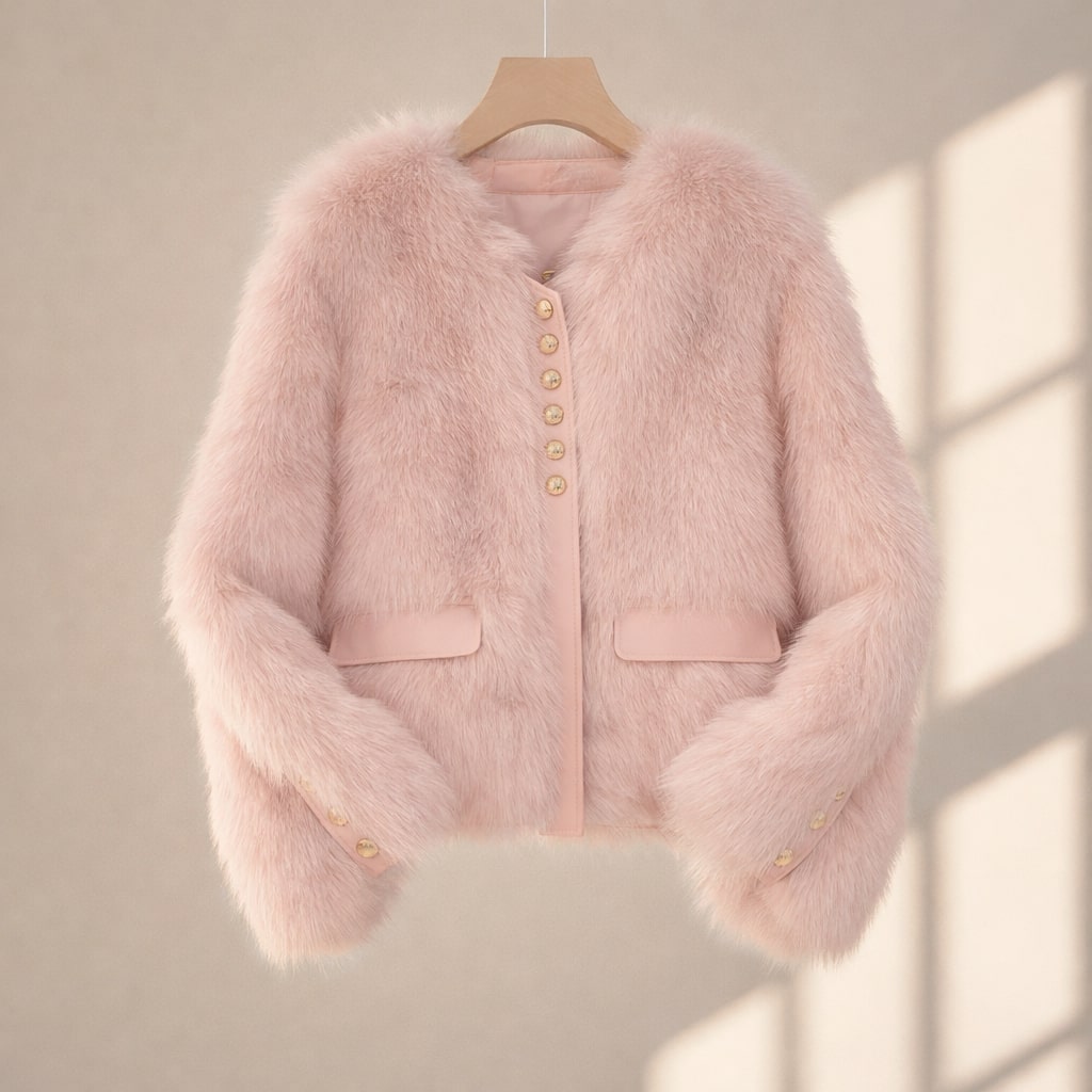 Beatrice Cropped Plush Jacket