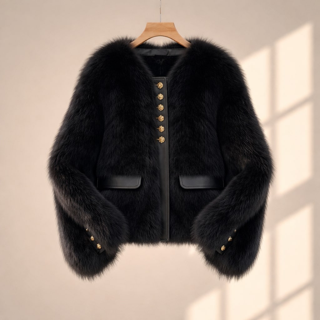 Beatrice Cropped Plush Jacket