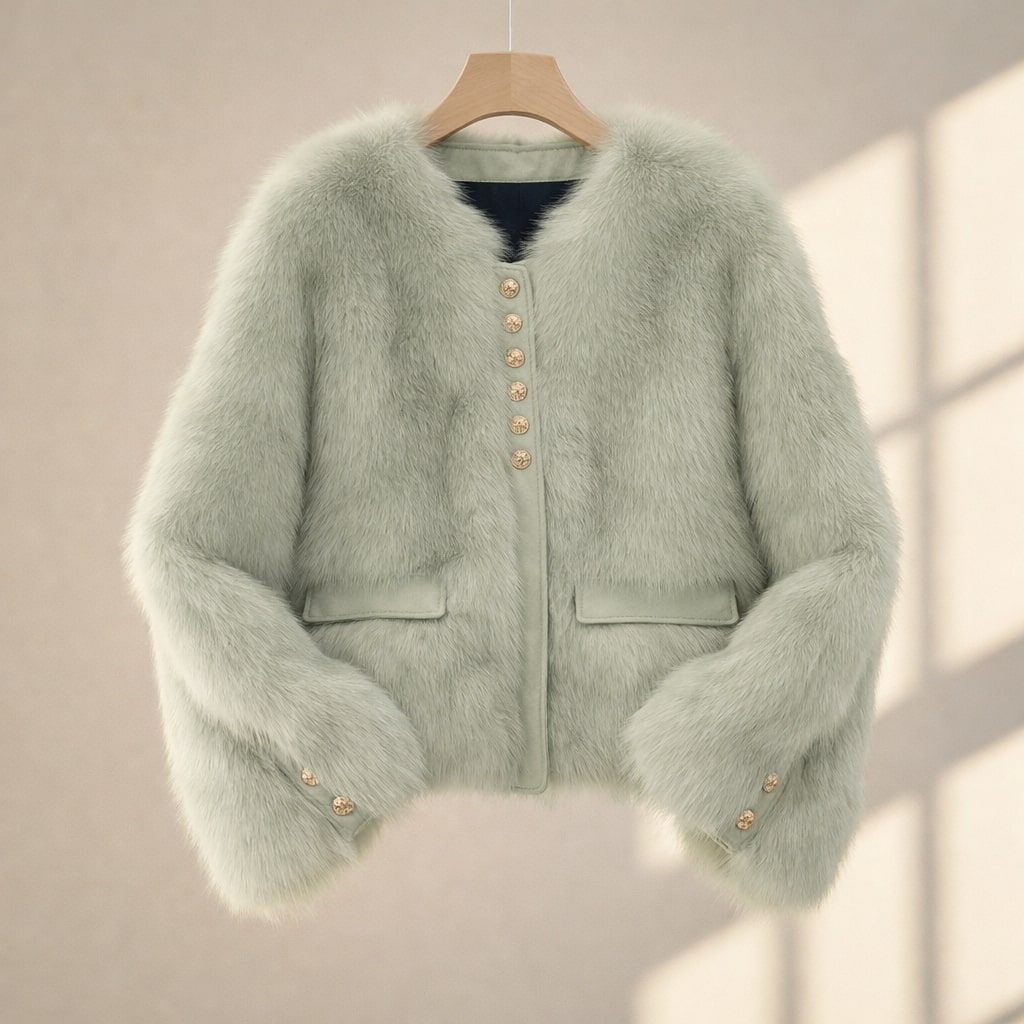 Beatrice Cropped Plush Jacket