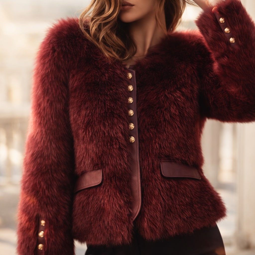 Beatrice Cropped Plush Jacket