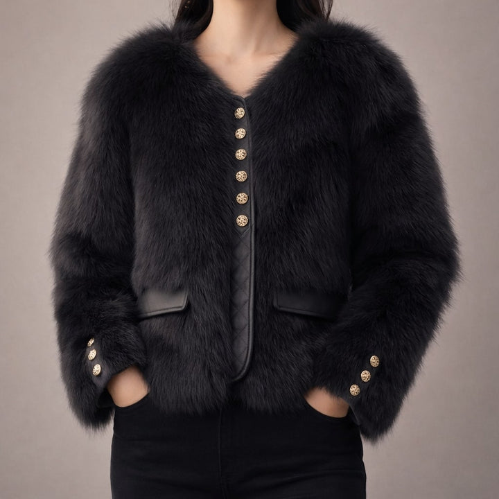 Beatrice Cropped Plush Jacket