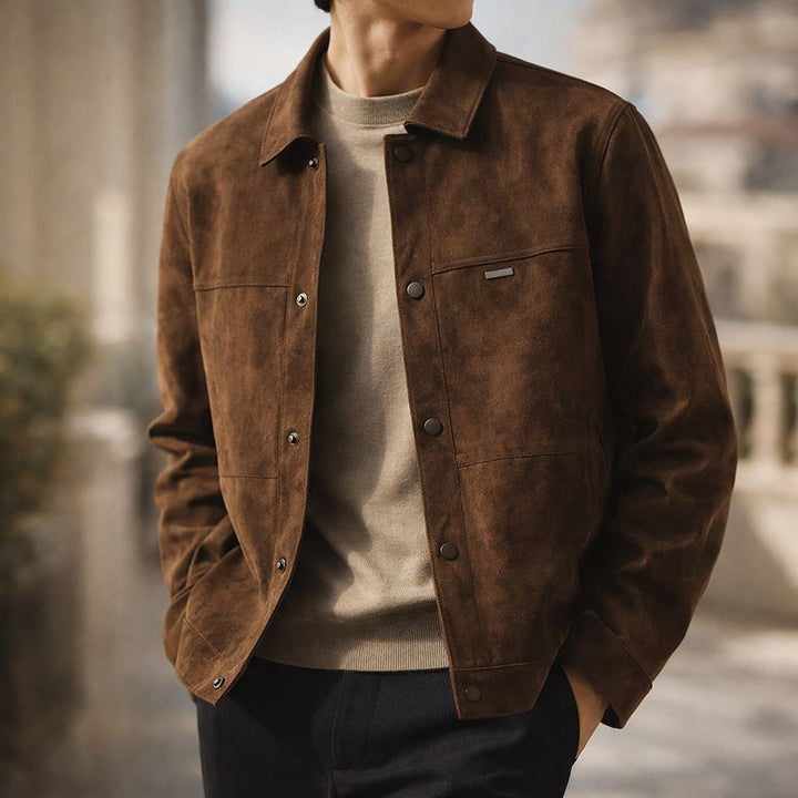 Marco Suede Texture Leather Jacket