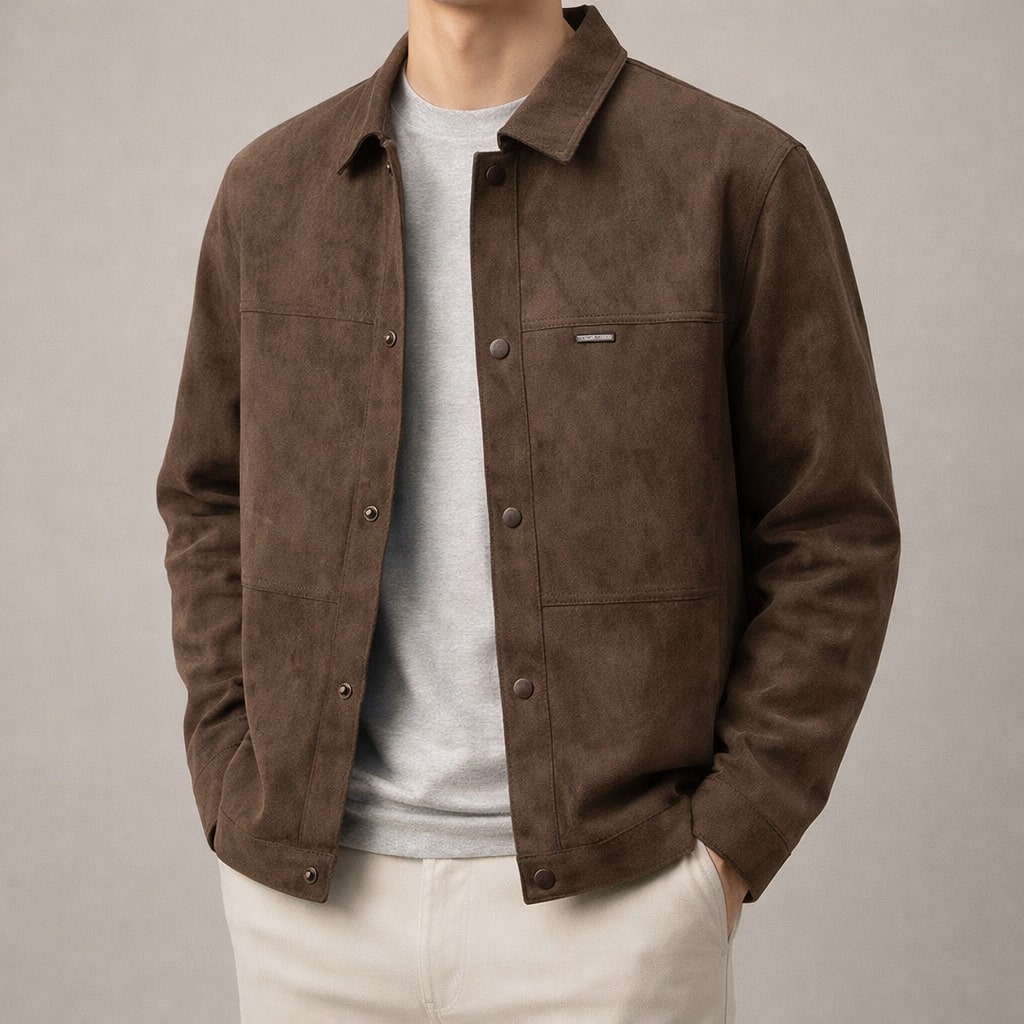 Marco Suede Texture Leather Jacket