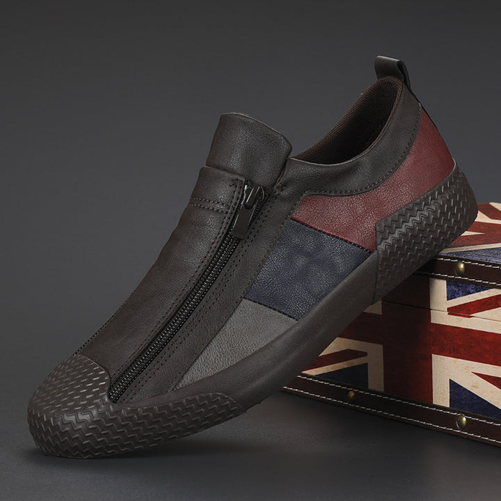 Lorenzo Panelled Leather Slip-Ons