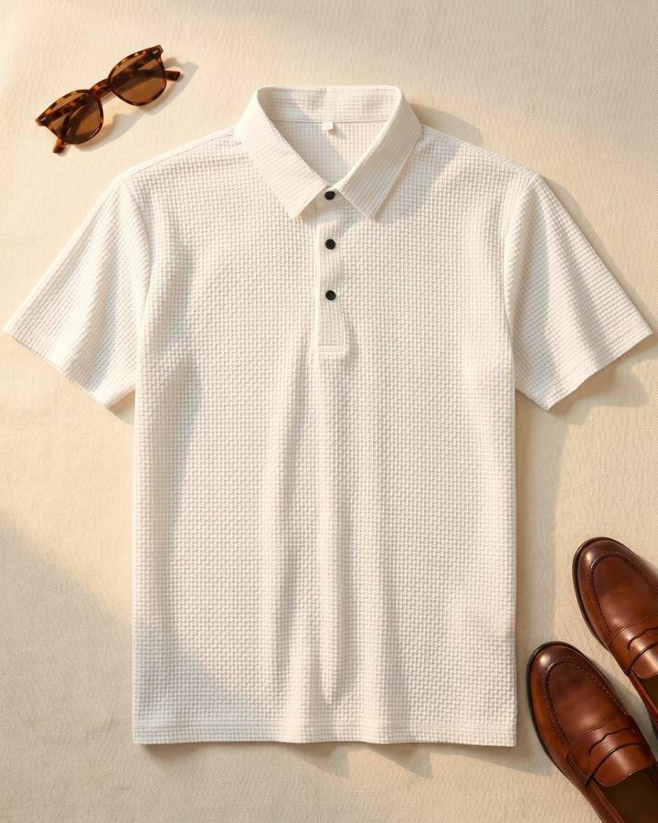 Emilio Cotton-Blend Textured Polo