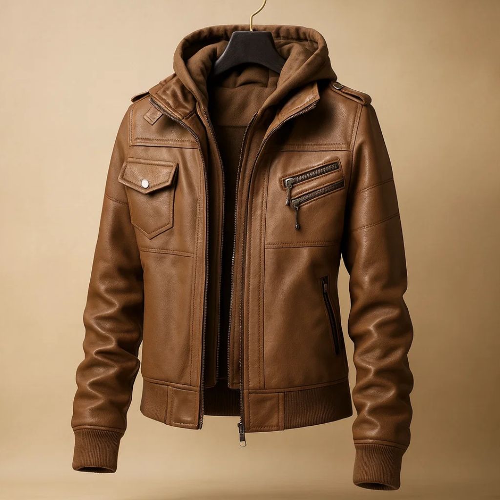 Alessia Hooded Leather Jacket