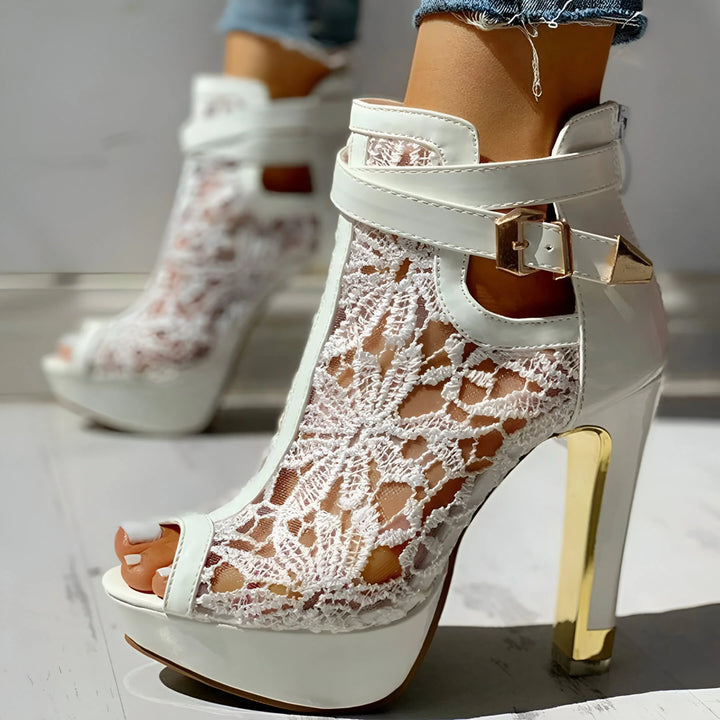 Valentina Lace Platform Heels