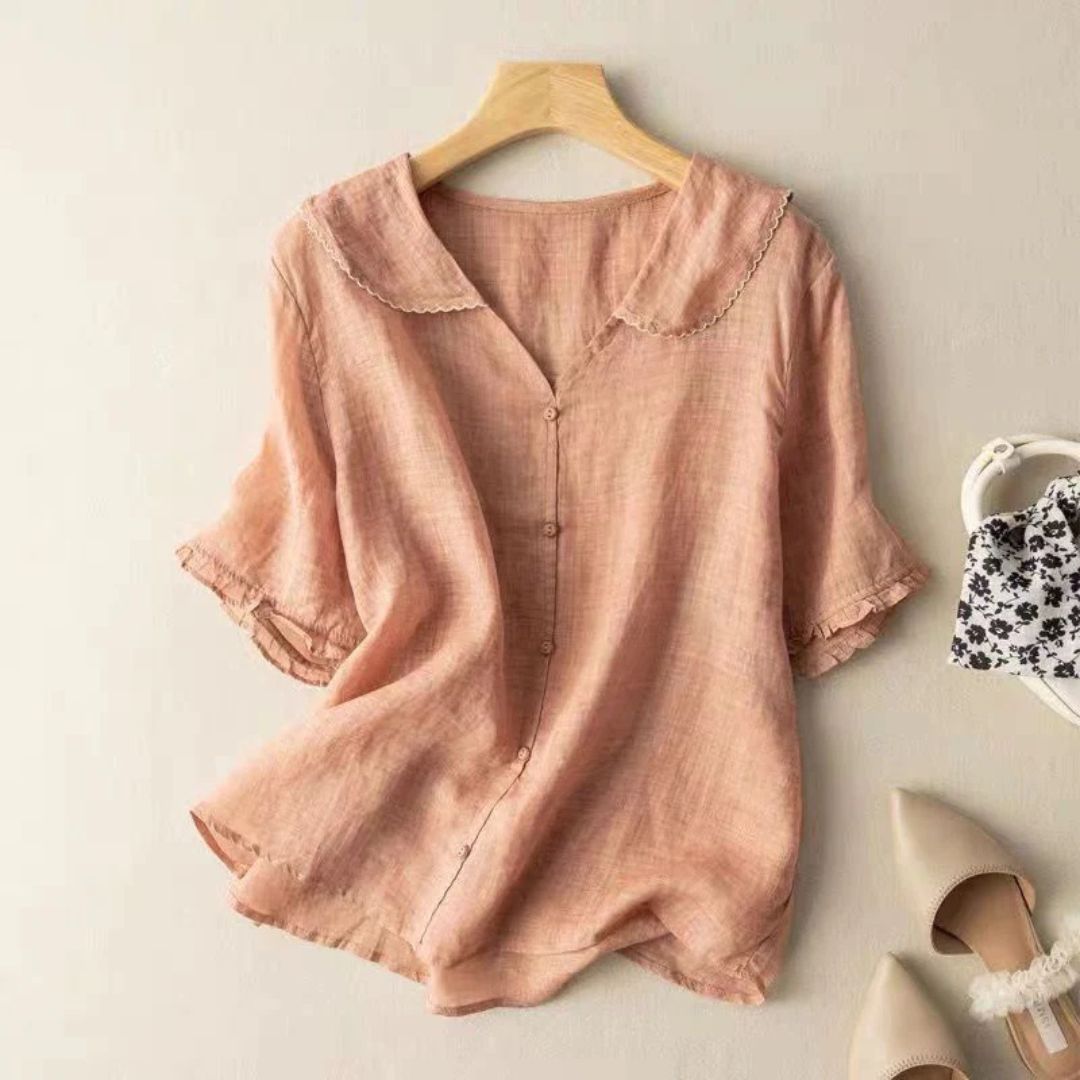 Elodie Lightweight Button Blouse