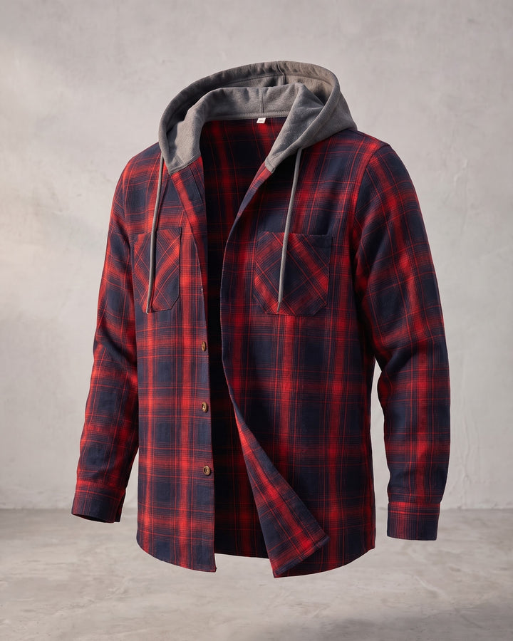 Pietro Hooded Flannel Overshirt