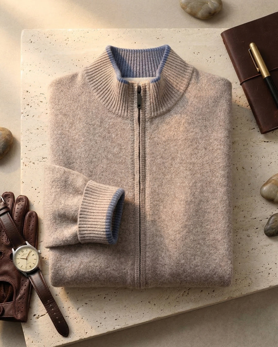 Valerio Wool Zip Cardigan