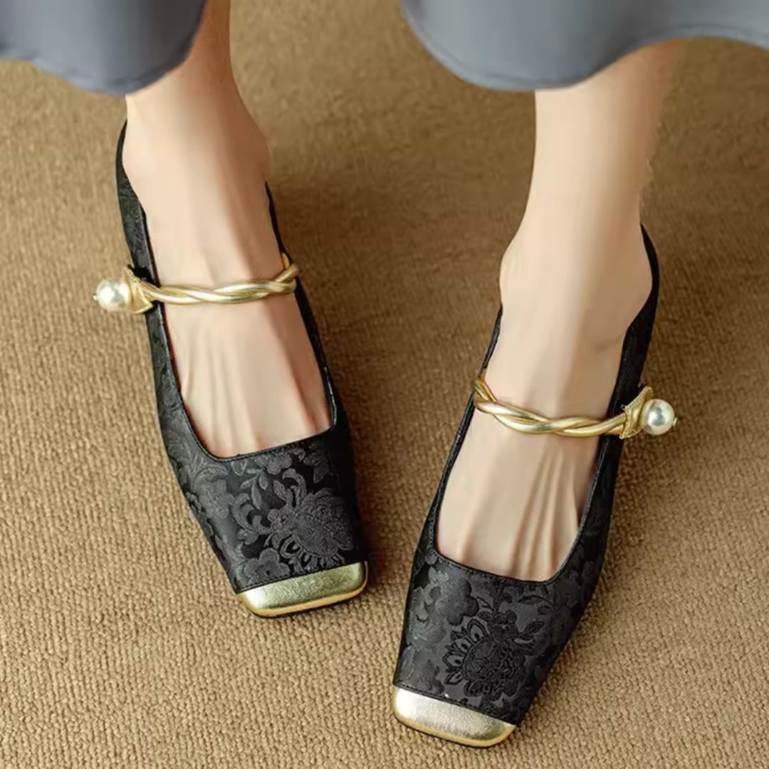Isabella Pearl Strap Heels