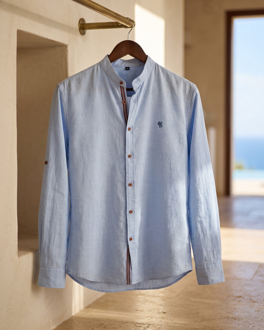 Ramiro Cotton Mandarin Collar Shirt