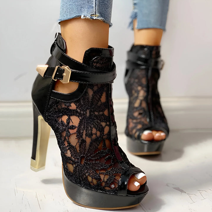Valentina Lace Platform Heels