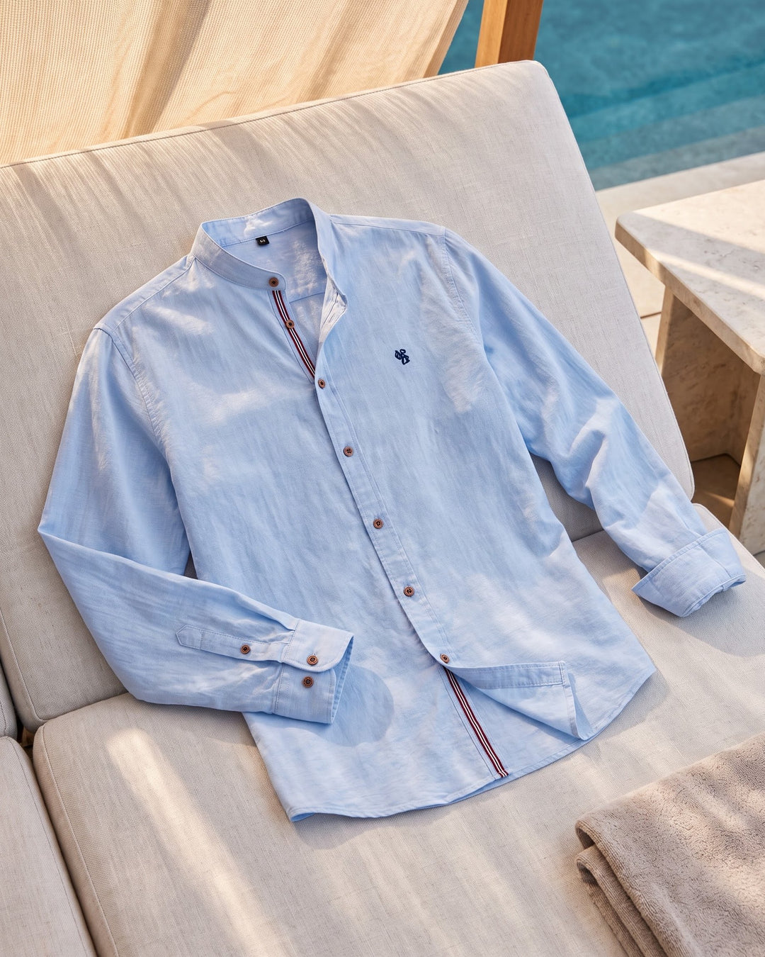 Ramiro Cotton Mandarin Collar Shirt