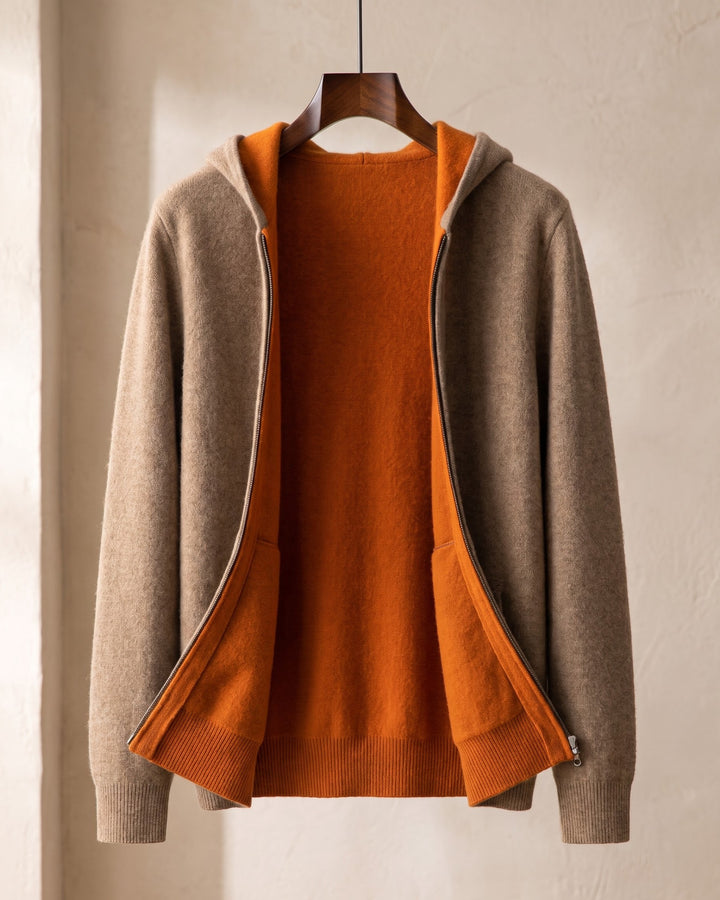 Vincenzo Reversible Cashmere Zip Hoodie