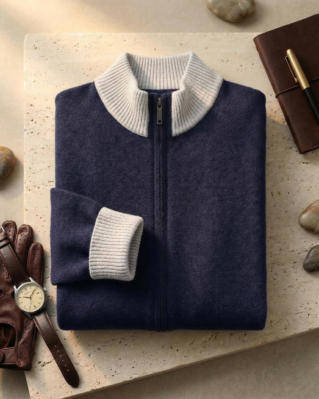 Valerio Wool Zip Cardigan