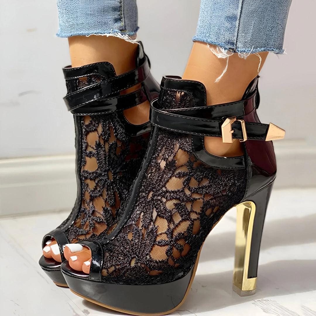 Valentina Lace Platform Heels