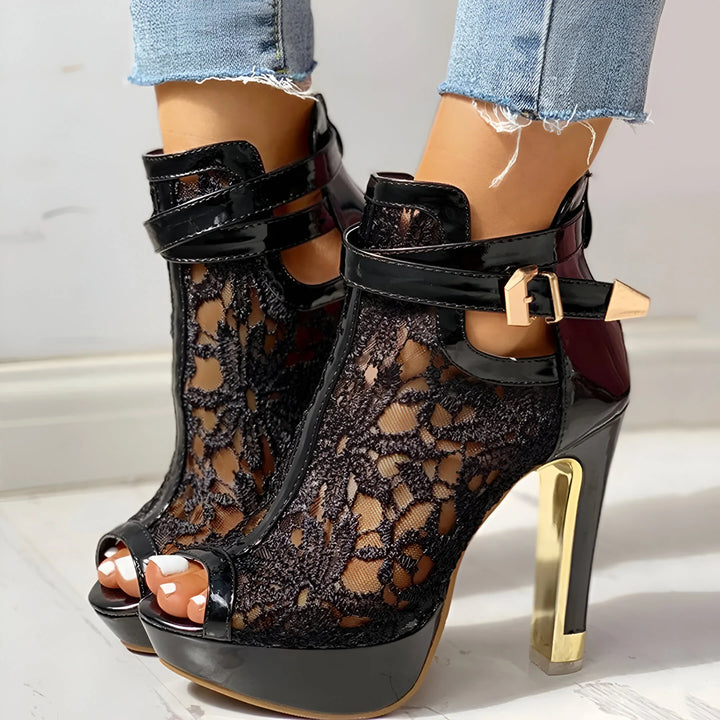 Valentina Lace Platform Heels
