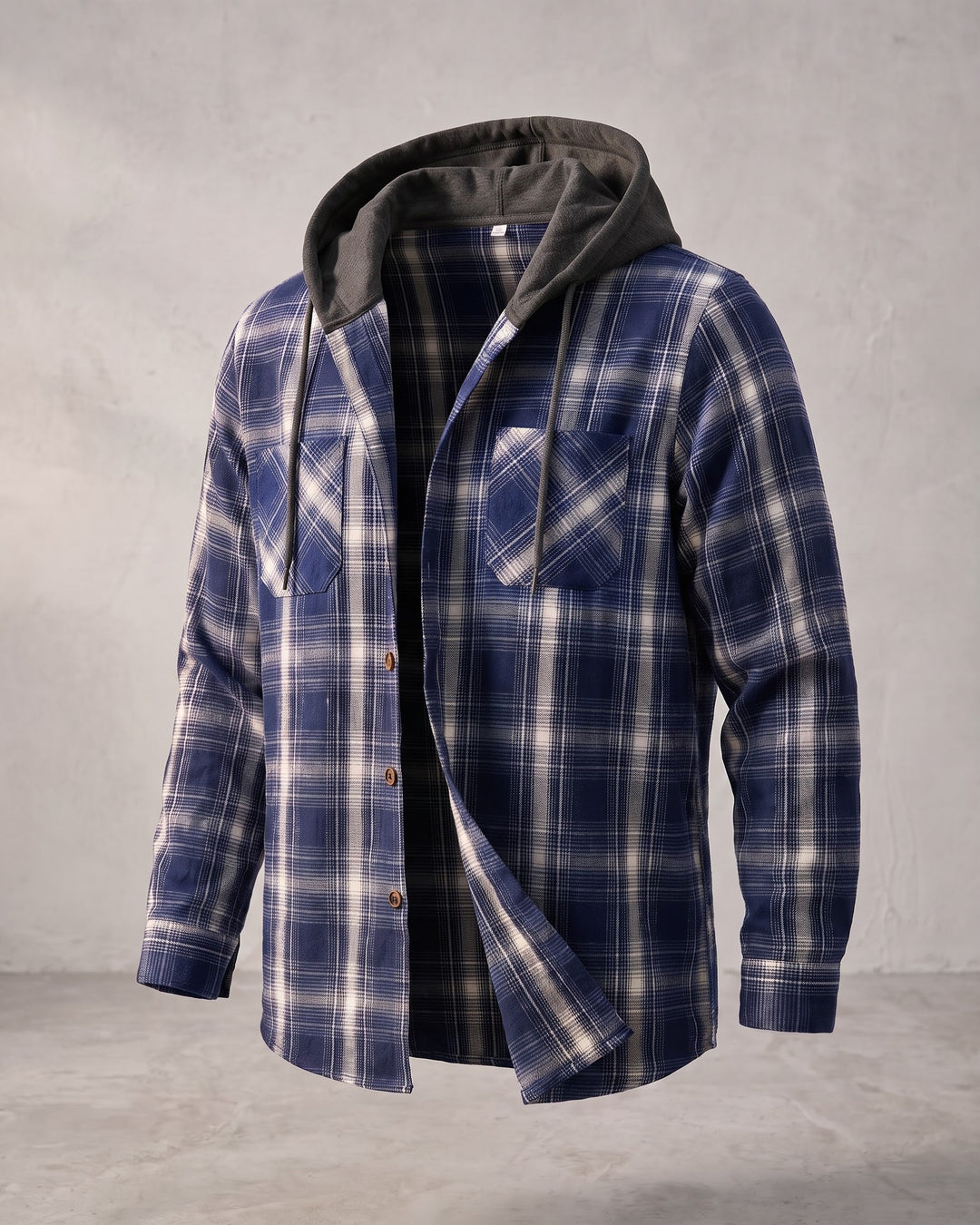 Pietro Hooded Flannel Overshirt