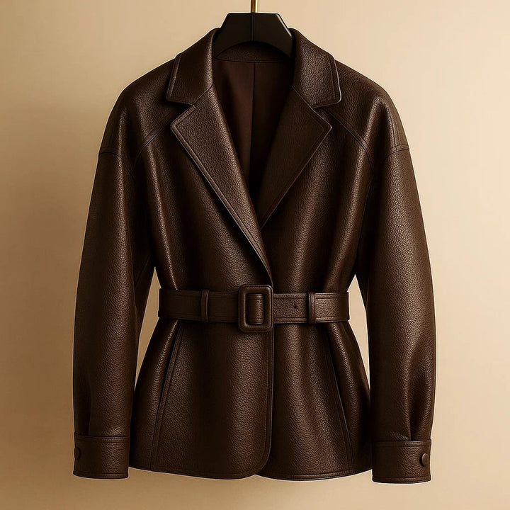 Valentina Leather Belted Jacket
