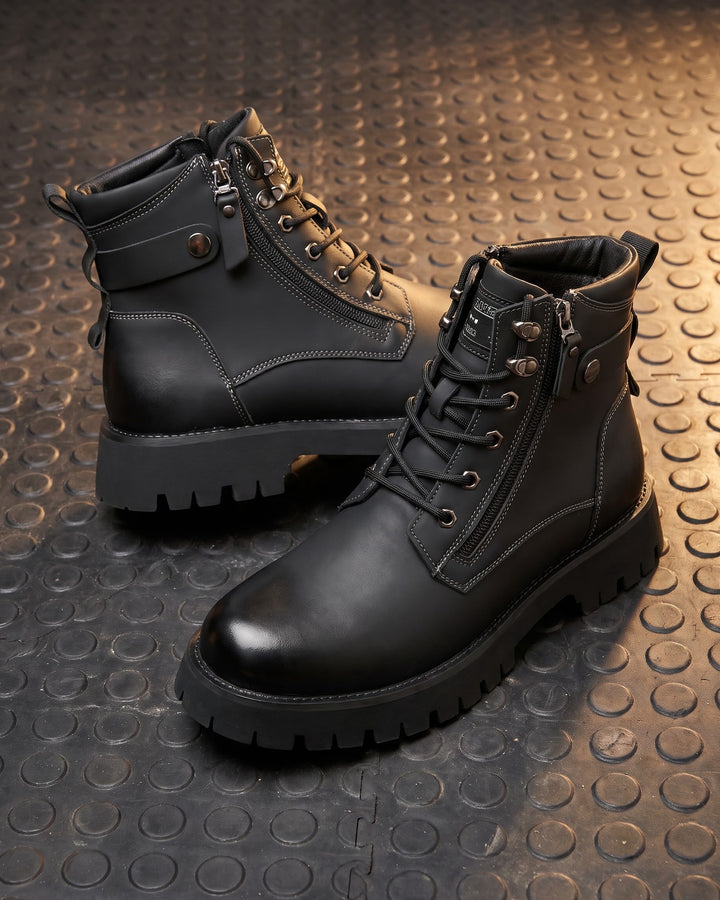 Nico Faux Leather Combat Boots