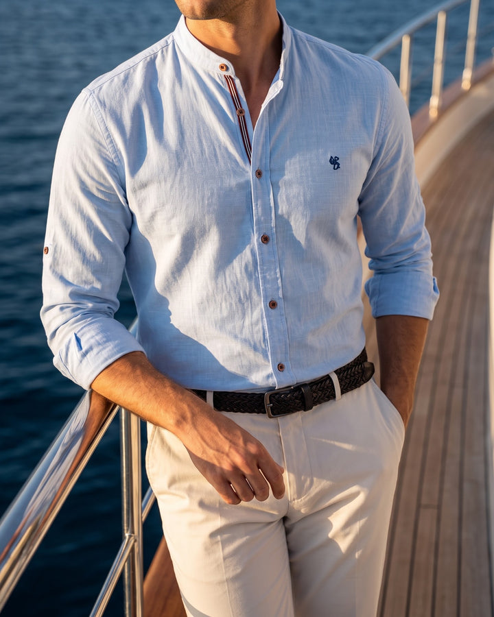 Ramiro Cotton Mandarin Collar Shirt