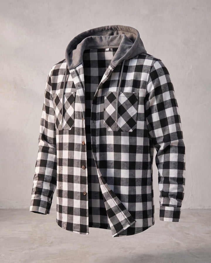 Pietro Hooded Flannel Overshirt