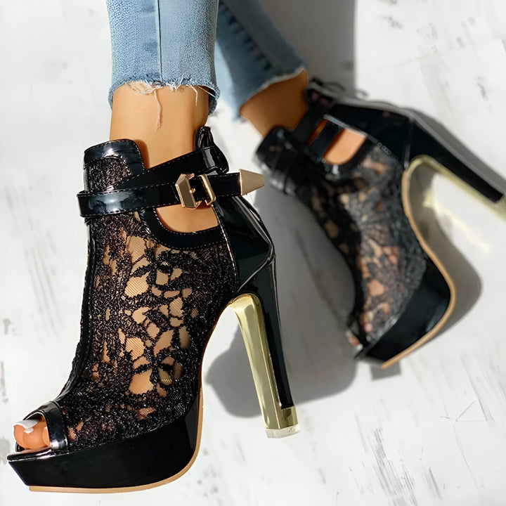 Valentina Lace Platform Heels