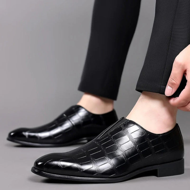 Salvatore Embossed Leather Loafers