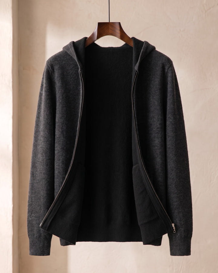 Vincenzo Reversible Cashmere Zip Hoodie