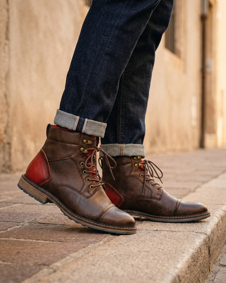 Tiberio Structured Leather Boot