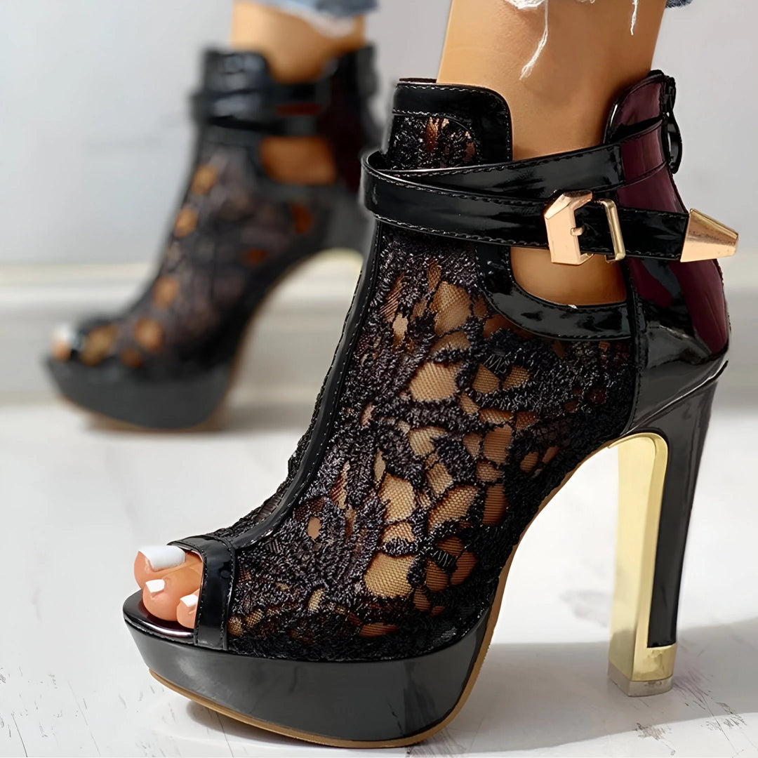 Valentina Lace Platform Heels