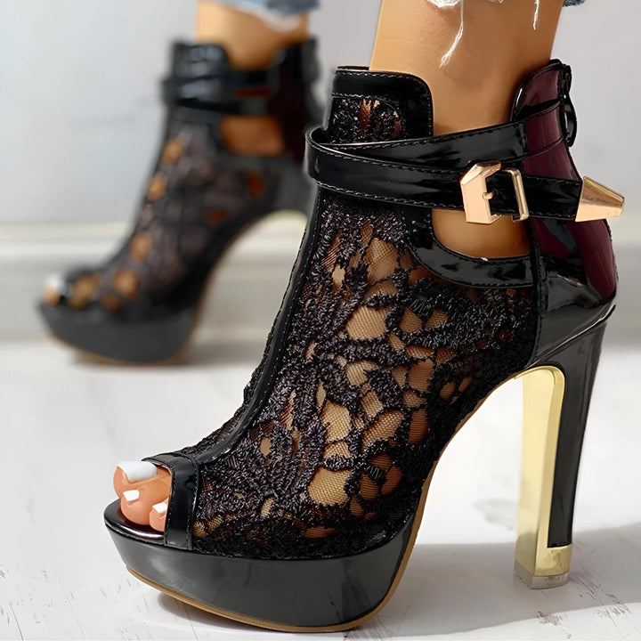 Valentina Lace Platform Heels