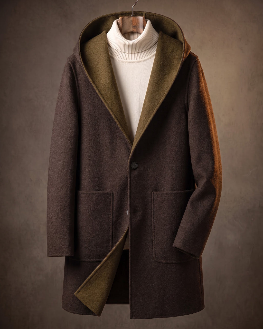 Edoardo Reversible Wool Hooded Coat