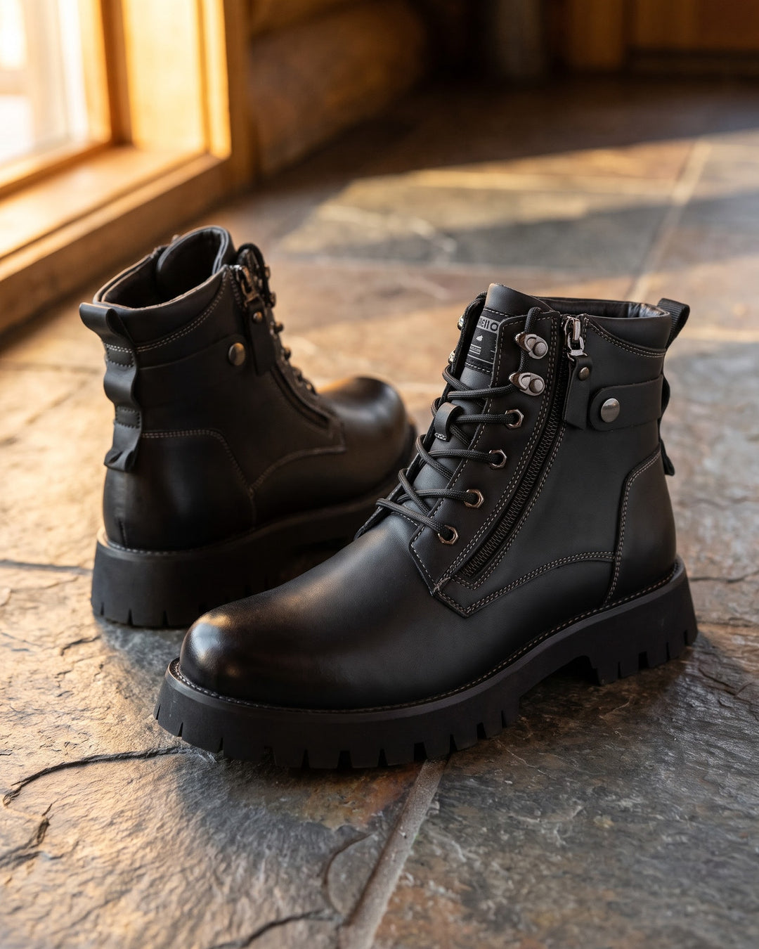 Nico Faux Leather Combat Boots