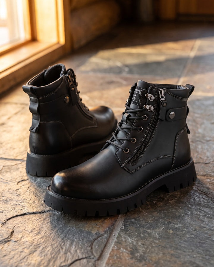 Nico Faux Leather Combat Boots