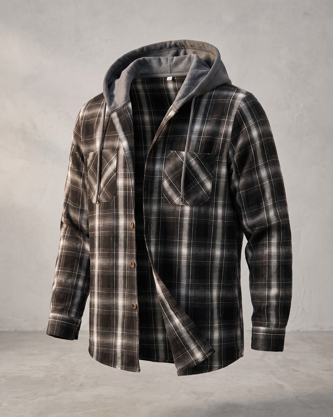 Pietro Hooded Flannel Overshirt